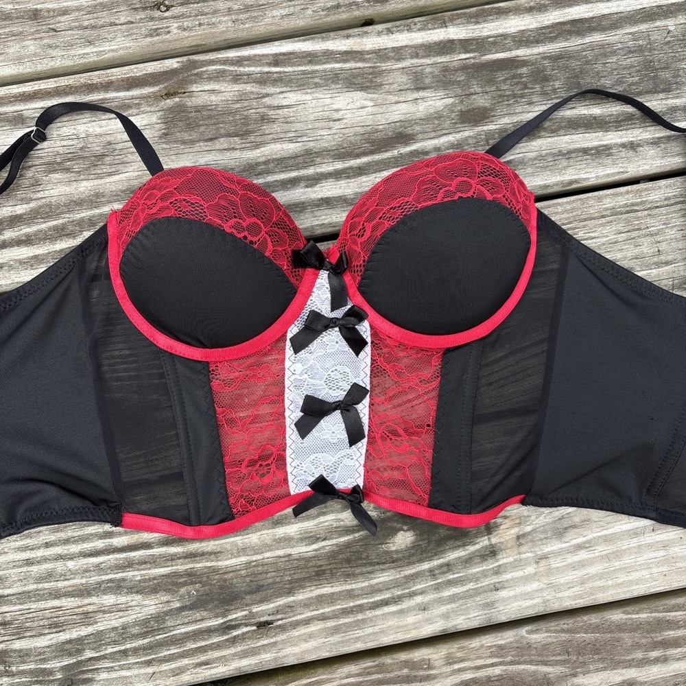 BodyRage Medium Corset Bra underwire push up padded lace sexy goth